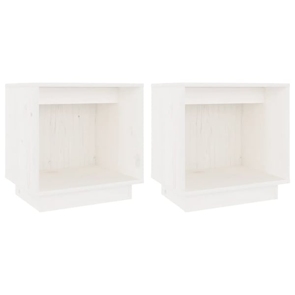 vidaXL sengeborde 2 stk. 40x30x40 cm massivt fyrretræ hvid