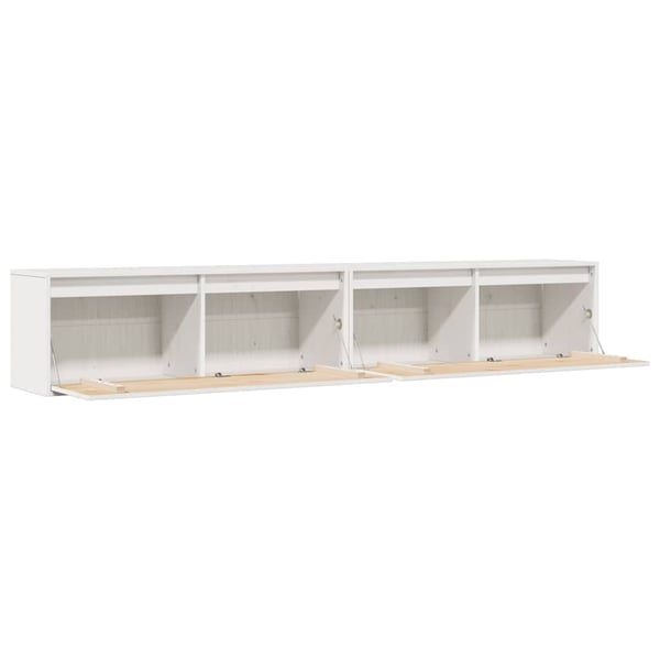 vidaXL Veggskap 2 stk hvit 100x30x35 cm heltre furu