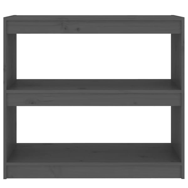 vidaXL Bokhylla/rumsavdelare grå 80x30x71,5 cm massiv furu
