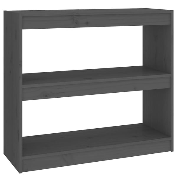 vidaXL bogreol/rumdeler 80x30x71,5 cm massivt fyrretræ grå