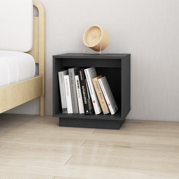 vidaXL Yöpöydät 2 kpl harmaa 40x30x40 cm täysi mänty