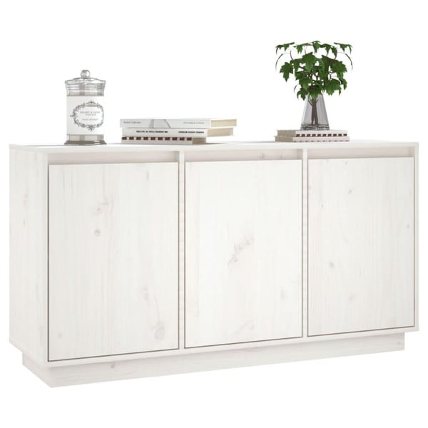 vidaXL Skjenk hvit 111x34x60 cm heltre furu