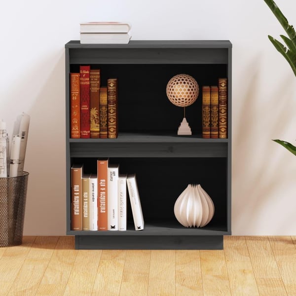 vidaXL Konsollskap grå 60x34x75 cm heltre furu