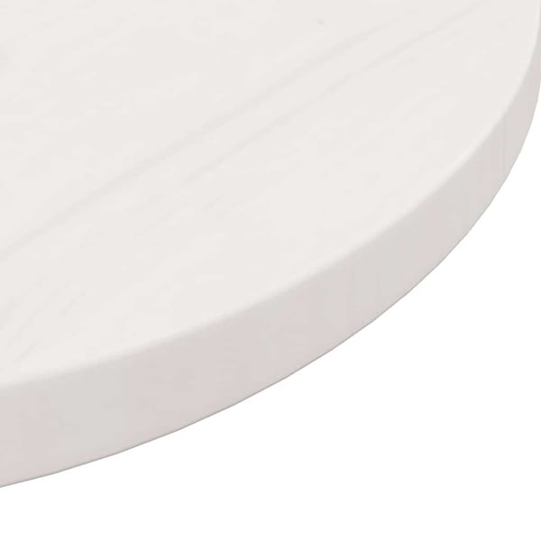 vidaXL Bordplate hvit Ø50x2,5 cm heltre furu