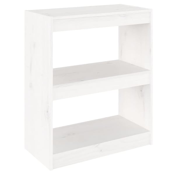 vidaXL bogreol/rumdeler 60x30x71,5 cm massivt fyrretræ hvid