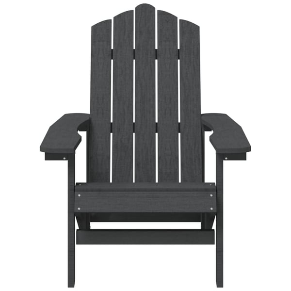vidaXL Adirondack-stol med bord HDPE antracitgrå