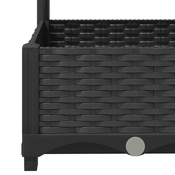 vidaXL Hagepotte med espalier svart 40x40x121,5 cm PP