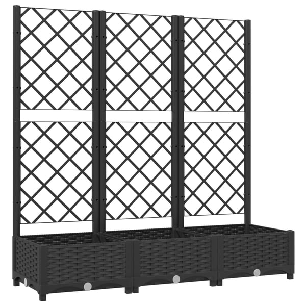 vidaXL Hagepotte med espalier svart 120x40x121,5 cm PP
