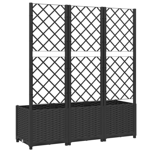 vidaXL Hagepotte med espalier svart 120x40x136 cm PP