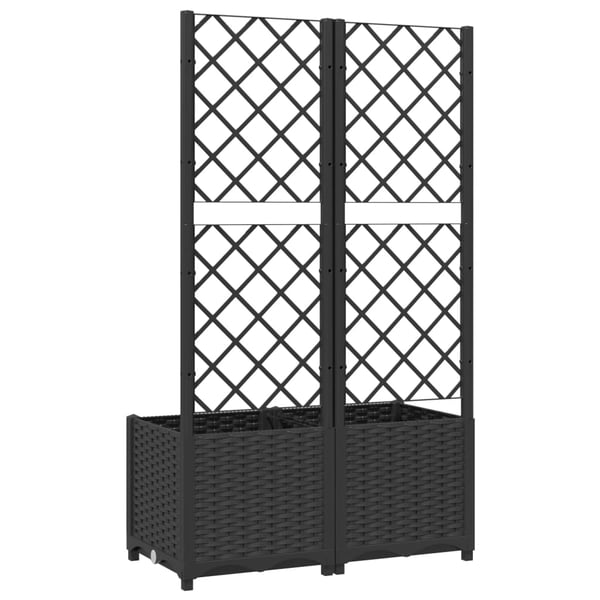 vidaXL Hagepotte med espalier svart 80x40x136 cm PP