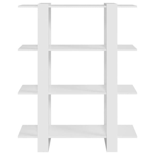 vidaXL bogreol/rumdeler 100x30x123,5 cm fyrretræ hvid