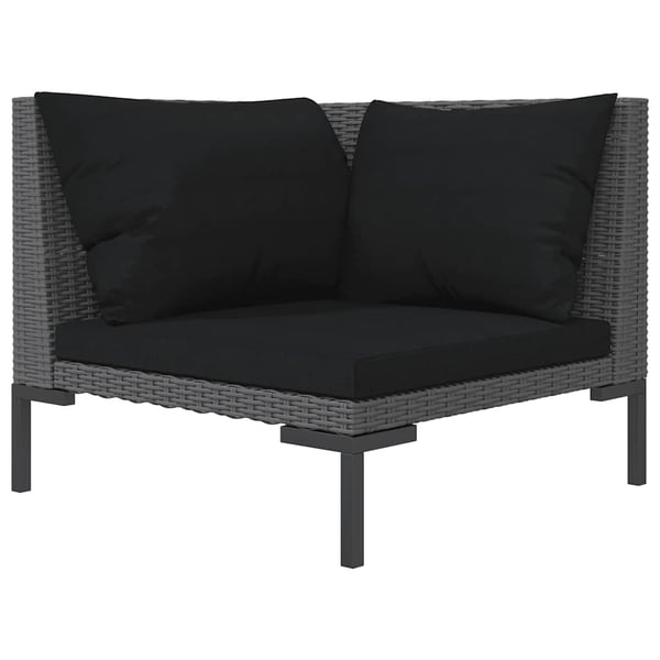 vidaXL Hagesofa med puter halvrund polyrotting