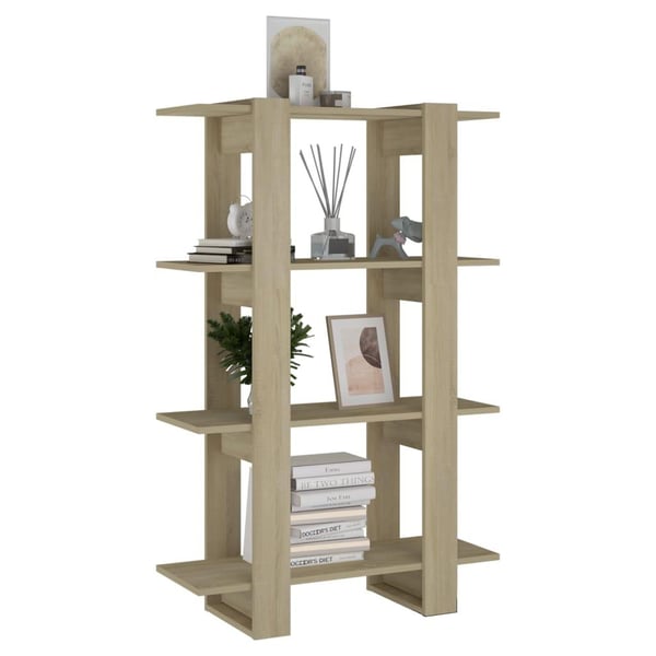vidaXL Bokhylle/romdeler sonoma eik 80x30x123,5 cm