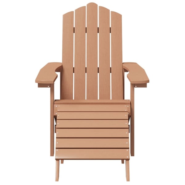 vidaXL Adirondack hagestol med fotstøtte og bord HDPE brun