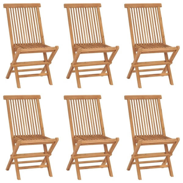 vidaXL Sammenleggbare hagestoler 6 stk heltre teak