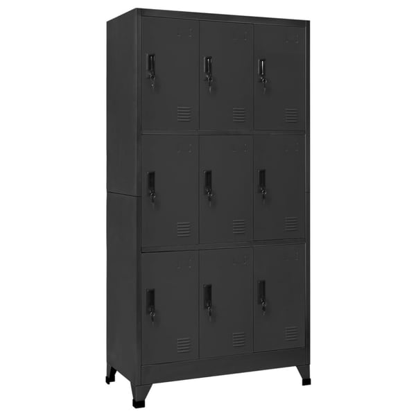 vidaXL skab 90x45x180 cm stål antracitgrå