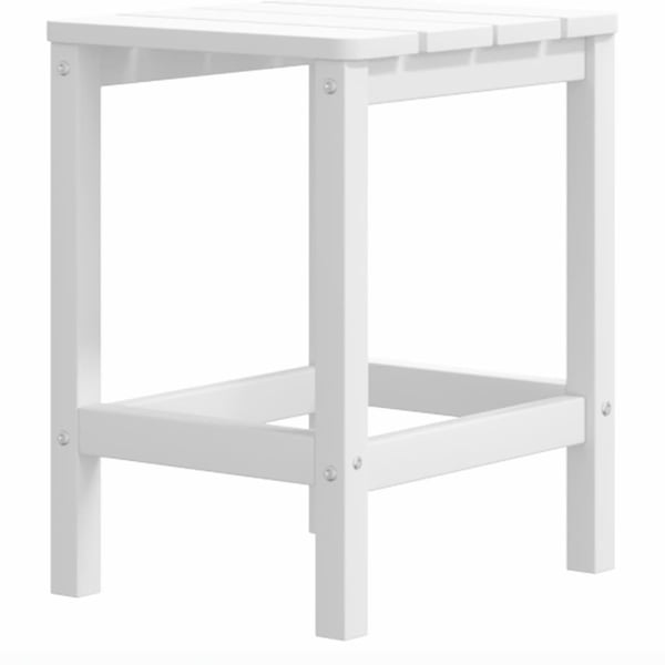 vidaXL Adirondack hagestol med fotstøtte og bord HDPE hvit
