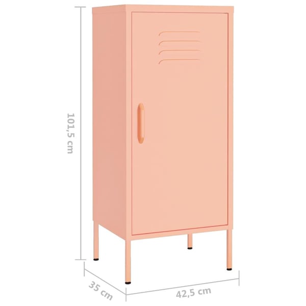 vidaXL Oppbevaringsskap rosa 42,5x35x101,5 cm stål