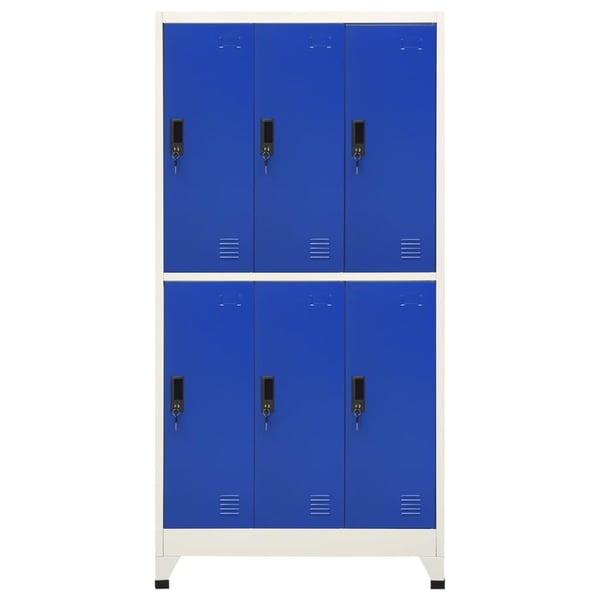 vidaXL Oppbevaringsskap grå og blå 90x45x180 cm stål