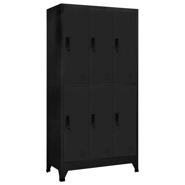 vidaXL skab 90x45x180 cm stål sort