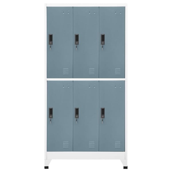 vidaXL skab 90x45x180 cm stål lysegrå og mørkegrå