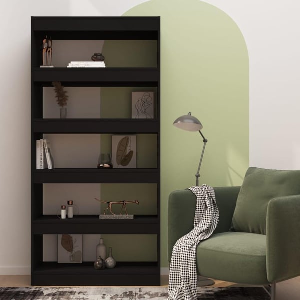 vidaXL bogreol/rumdeler 80x30x166 cm spånplade sort