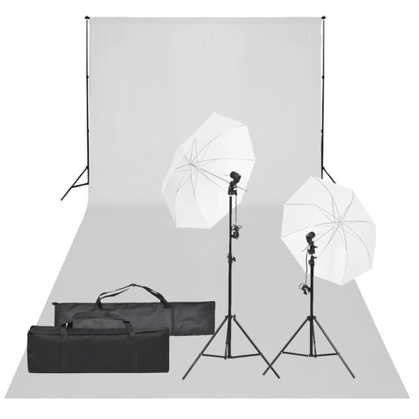 vidaXL fotostudiesæt med lampesæt og baggrund