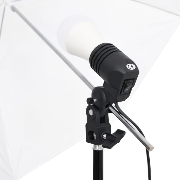 vidaXL fotostudiesæt med lampesæt + baggrund og reflektor