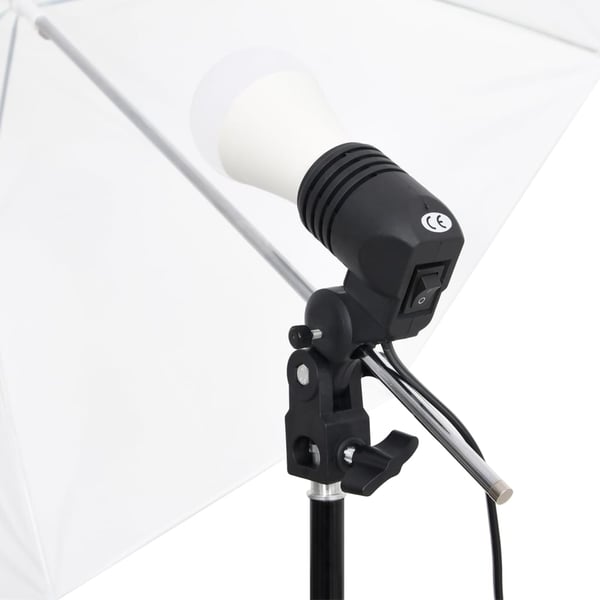 vidaXL fotostudiesæt med lampesæt + baggrund og reflektor