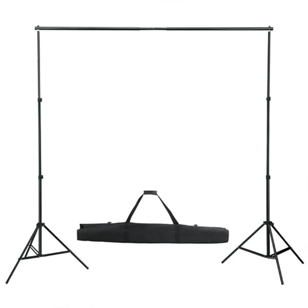 vidaXL fotostudiesæt med lampesæt + baggrund og reflektor