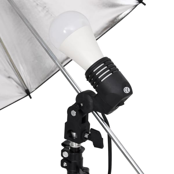 vidaXL fotostudiesæt med lampesæt + baggrund og reflektor