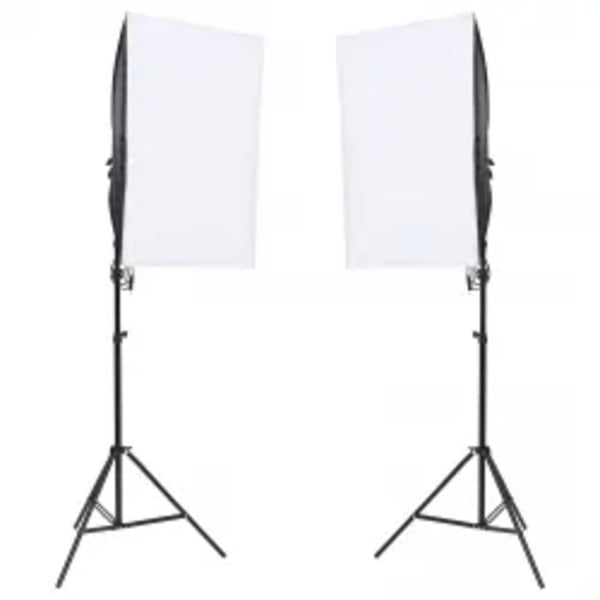 vidaXL fotostudiesæt med lampesæt + baggrund og reflektor