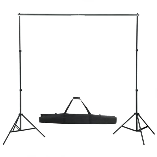 vidaXL fotostudiesæt med lampesæt + baggrund og reflektor
