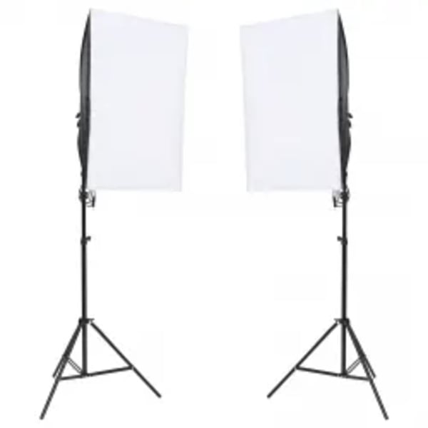 vidaXL Fotostudiosett med lyssett, bakgrunn og reflektor