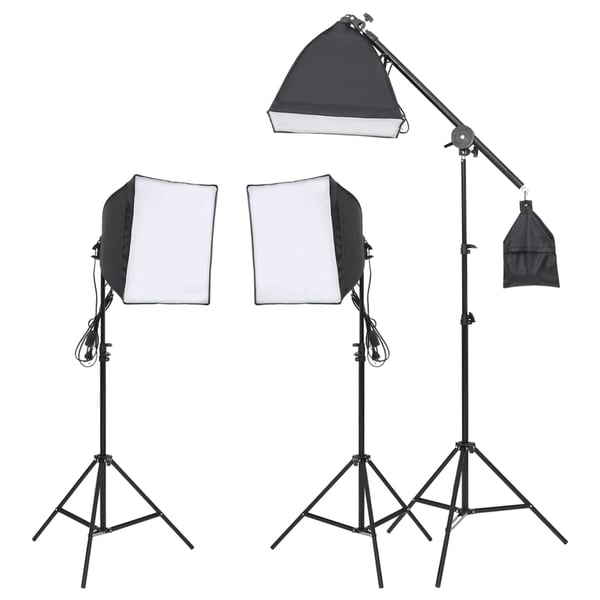 vidaXL fotostudiesæt med lampesæt og baggrund