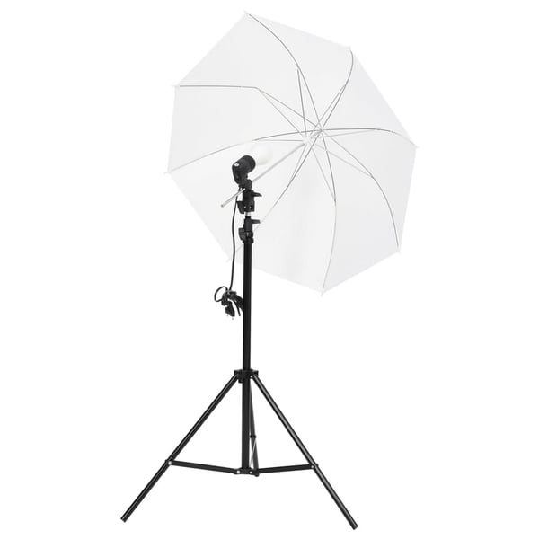 vidaXL fotostudiesæt med lampesæt + baggrund og reflektor