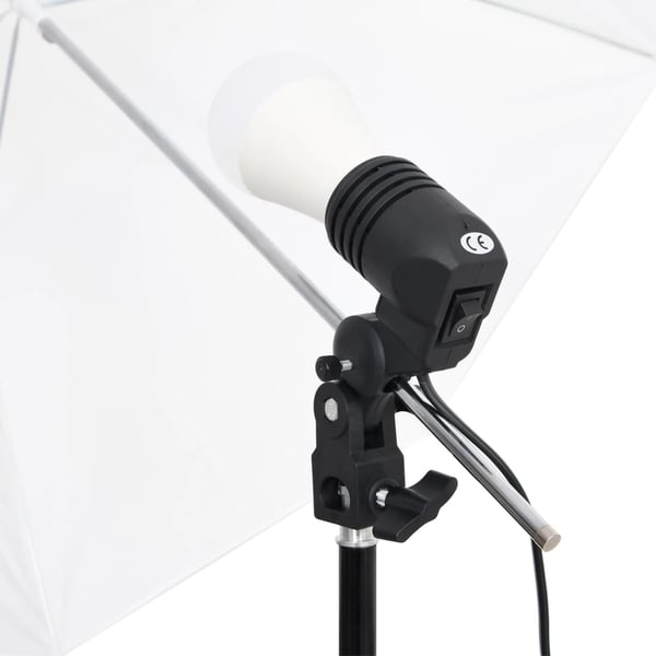 vidaXL fotostudiesæt med lampesæt + baggrund og reflektor