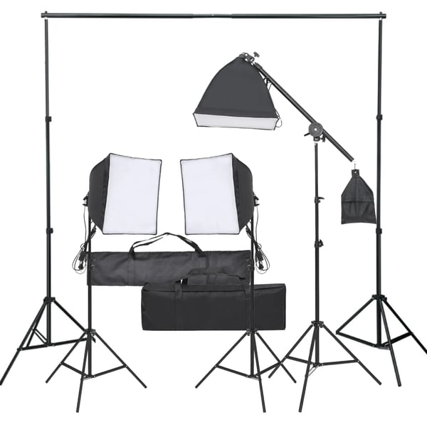 vidaXL Fotostudiosett med lyssett og bakgrunn