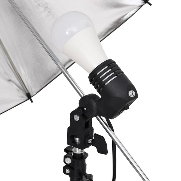 vidaXL fotostudiesæt med lampesæt + baggrund og reflektor