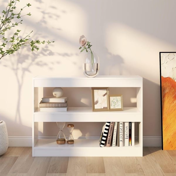 vidaXL Bokhylle/romdeler hvit 100x30x72 cm