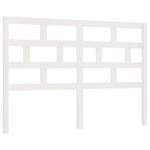 vidaXL sengegærde 126x4x100 cm massivt fyrretræ hvid