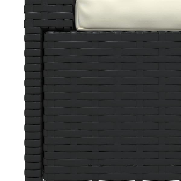 vidaXL 2-personers sofa med hynder polyrattan sort