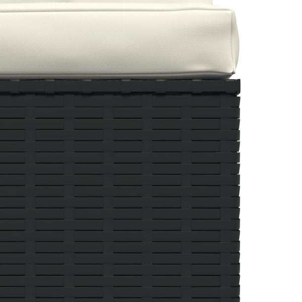 vidaXL 3-personers sofa med hynder polyrattan sort