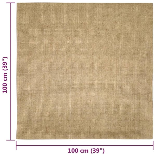 vidaXL Matto luonnollinen sisal 100x100 cm