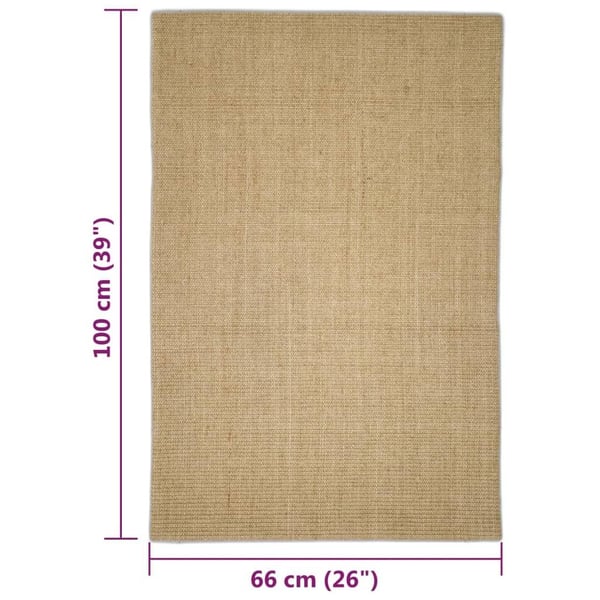 vidaXL Teppe naturlig sisal 66x100 cm