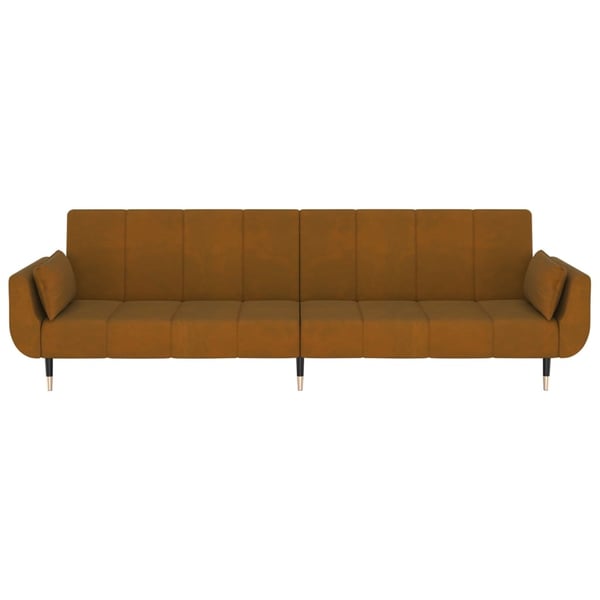 vidaXL 2-personers sovesofa med 2 puder fløjl brun