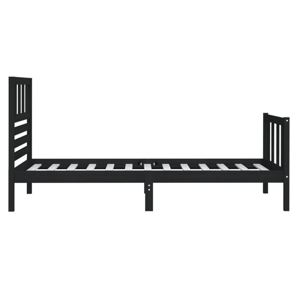 vidaXL Sengeramme svart 75x190 cm Small Single heltre