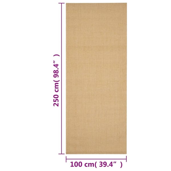 vidaXL Matto luonnollinen sisal 100x250 cm