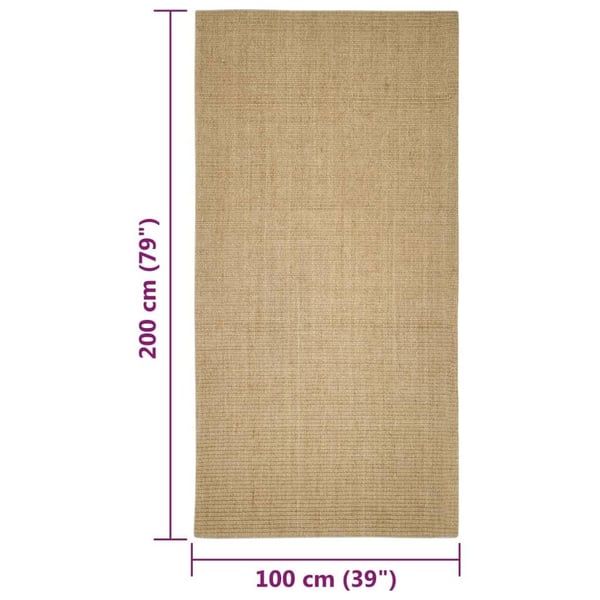 vidaXL Teppe naturlig sisal 100x200 cm