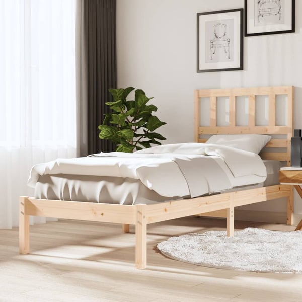 vidaXL Sengeramme 75x190 cm heltre furu